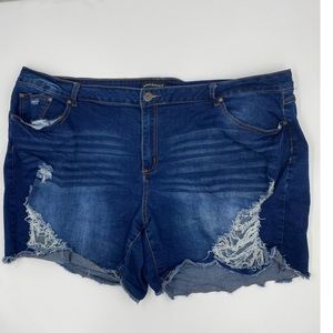 Ashley Stewart Distressed Jean Shorts Sz 26
